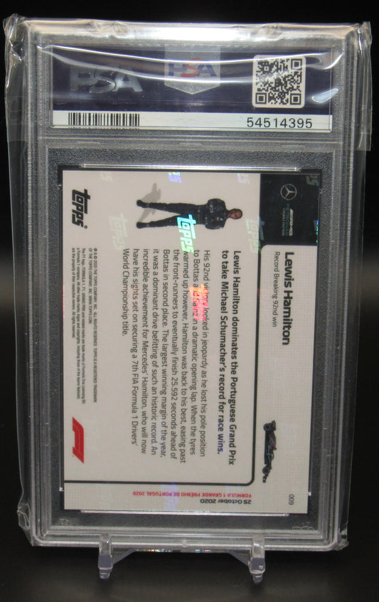Lewis Hamilton Rookie Card 2020 Topps Now #9 Formula 1 PSA 10 Gem Mt 92nd Win 🏆