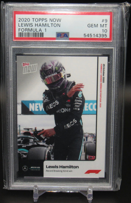 Lewis Hamilton Rookie Card 2020 Topps Now #9 Formula 1 PSA 10 Gem Mt 92nd Win 🏆